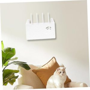 Router Storage Box Wall-mounted Plastic Cable Power Bracket Box Home Decoration Wireless Router Wifi Decoration,