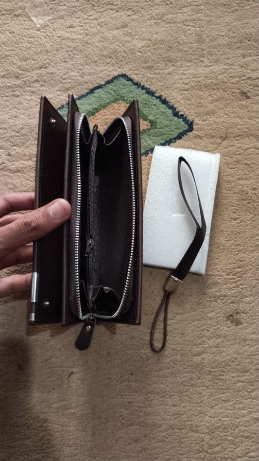 Balebaily Long Wallet Slim Multi Pocket PU Leather Design | Black