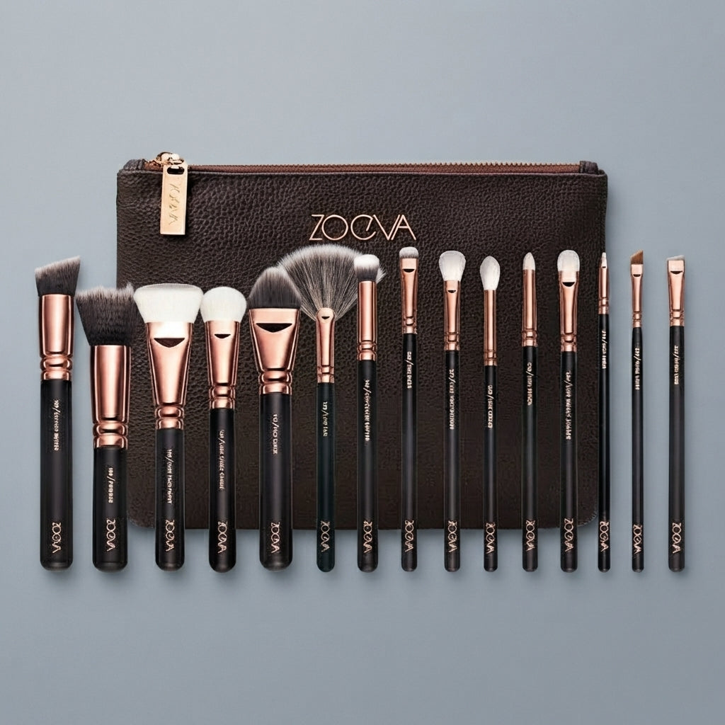Zoeva 15-Piece Makeup Brush Set with Pouch