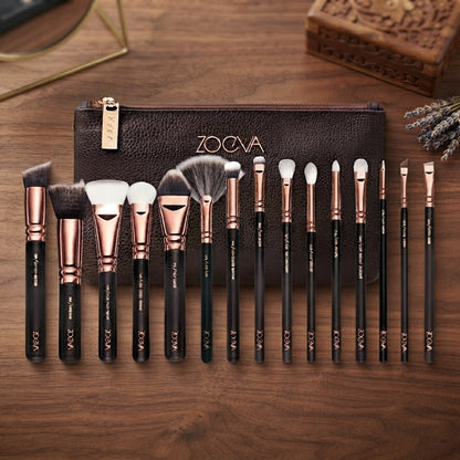 Zoeva 15-Piece Makeup Brush Set with Pouch
