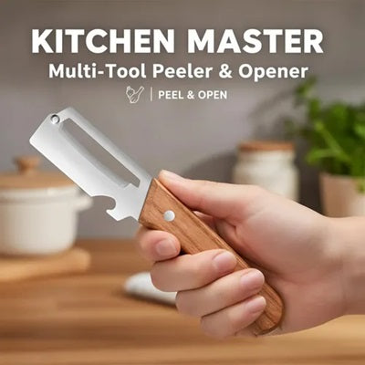 1 PCs Multi-Functional Knife Peelers For Kitchen Stainless Steel Multi-function Kitchen Peeler with Wooden Handle