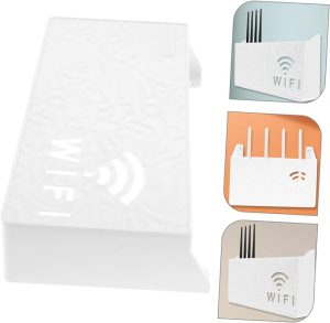 Router Storage Box Wall-mounted Plastic Cable Power Bracket Box Home Decoration Wireless Router Wifi Decoration,