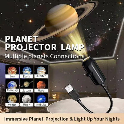 USB Moon & Earth Projector Light with 6 lens & Flexible Gooseneck & Interchangeable Film Slides