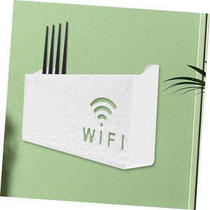 Router Storage Box Wall-mounted Plastic Cable Power Bracket Box Home Decoration Wireless Router Wifi Decoration,