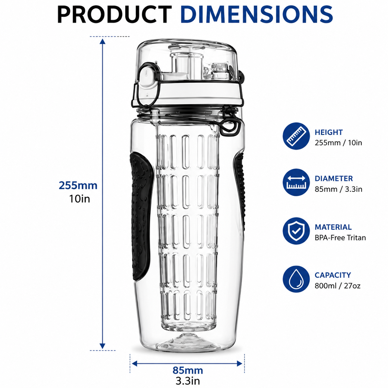 32Oz Fruit Infusing Infuser Water Bottle