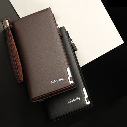 Balebaily Long Wallet Slim Multi Pocket PU Leather Design | Black