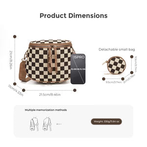 Plaid Shell-Shaped Crossbody Bag